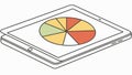 Tablet Displaying Pie Chart, Data Analysis and Business, vector design Generative AI Royalty Free Stock Photo
