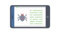 Tablet Displaying Software Bug Icon, vector design Generative AI Royalty Free Stock Photo