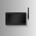 Tablet drawing, graphics tablet and pen pressure, Technology device concept