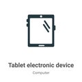Tablet electronic device vector icon on white background. Flat vector tablet electronic device icon symbol sign from modern Royalty Free Stock Photo