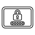 Tablet enter passcode icon outline vector. Access computer