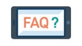 Tablet with FAQ and Question Mark, Digital Help Center, vector design Generative AI Royalty Free Stock Photo