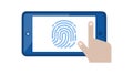 Tablet with Fingerprint Unlock Icon, vector design Generative AI Royalty Free Stock Photo