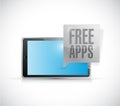 Tablet free apps message illustration design