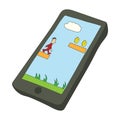 Tablet game console icon, cartoon style