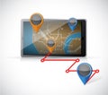 Tablet gps and locations illustration