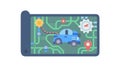 Tablet GPS Navigation Map Vector Icon, vector design Generative AI Royalty Free Stock Photo