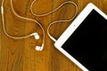 Tablet and headphones Royalty Free Stock Photo