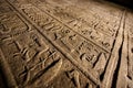 Tablet and hieroglyphes inside Isis temple in Philae - Aswan - Egypt Royalty Free Stock Photo