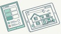 Tablet and house, representing smart home and technology integration vector design Generative AI Royalty Free Stock Photo
