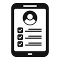 Tablet hr online person icon simple vector. Service marketing