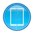 Tablet icon floral blue round button