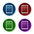 Tablet icon shiny round buttons set illustration