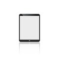 Tablet in ipad style black color with blank touch screen isolated on white background. stock illustration Royalty Free Stock Photo
