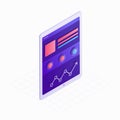 Tablet isometric icon with touchscreen and website 3D design vector illustration. Concept of digital technology with Royalty Free Stock Photo