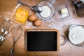 Tablet in the kitchen Royalty Free Stock Photo