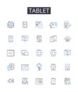 Tablet line icons collection. Gadget, Wireless, Device, Smartph, Netbook, Laptop, Computer vector and linear Royalty Free Stock Photo