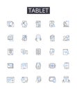 Tablet line icons collection. Gadget, Wireless, Device, Smartph, Netbook, Laptop, Computer vector and linear