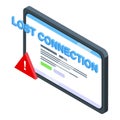 Tablet lost connection icon isometric vector. Internet error Royalty Free Stock Photo
