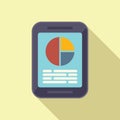 Tablet market segment icon flat vector. Customer chart