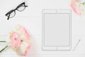 Tablet Mockup Floral styled stock photograph