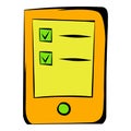 Tablet with the objectives of icon cartoon