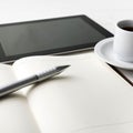 Tablet with office supplies Royalty Free Stock Photo