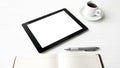 Tablet with office supplies Royalty Free Stock Photo