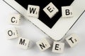 Tablet with old wooden letters Royalty Free Stock Photo