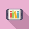 Tablet online books icon flat vector. Read person guide