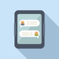 Tablet online chat icon flat vector. Group share Royalty Free Stock Photo