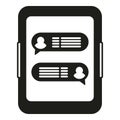 Tablet online chat icon simple vector. Group share Royalty Free Stock Photo