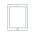 Tablet outline icon on the white background. Stock illustration . Pixel perfect. Royalty Free Stock Photo