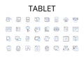 Tablet line icons collection. Gadget, Wireless, Device, Smartph, Netbook, Laptop, Computer vector and linear