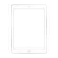 Tablet outline with metal gradient vector eps10. white Tablet computer outline