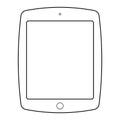 Tablet outline vector eps10. Tablet computer outline icon on white background.