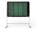 Tablet PC as blackboard stand with multiplication table Royalty Free Stock Photo