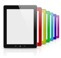 Tablet pc colorful rainbow series Royalty Free Stock Photo