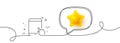 Tablet PC icon. Mobile Device sign. Continuous line with 3d star. Vector Royalty Free Stock Photo