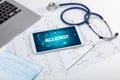 Tablet pc and medical stuff Royalty Free Stock Photo