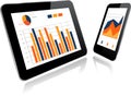 Tablet PC and Smartphone with Statistics chart