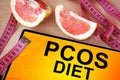 Tablet with PCOS diet Royalty Free Stock Photo
