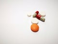 Closeup with tablets medicine from pharmacy. Royalty Free Stock Photo