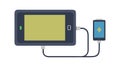 Tablet and Phone Charging Connection, vector design Generative AI Royalty Free Stock Photo