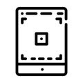 tablet photo camera app line icon vector illustration