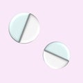 Tablet, pill 3D icon round, isolated
