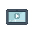 Tablet is playing video from streaming platform with progress bar Royalty Free Stock Photo