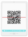 Tablet with QR bar code Royalty Free Stock Photo