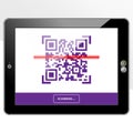 QR Code Scanning on a Tablet PC Royalty Free Stock Photo