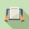 Tablet reading icon flat vector. Web people